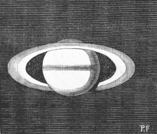 dessin de Saturne par Cassini reproduit par Camille Flammarion